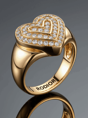 Gold heart ring Rodior