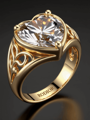 Gold heart ring