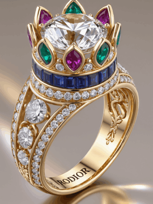 Unique bague Couronne Rodior