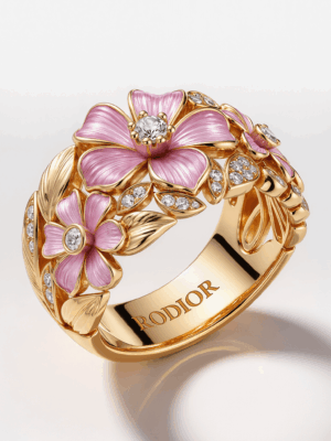 Gold flower ring