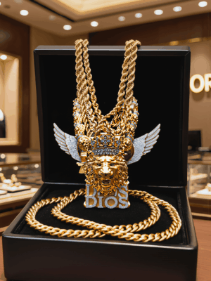 Corrente de Luxo personalizada leão de ouro